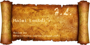 Halmi Lestár névjegykártya